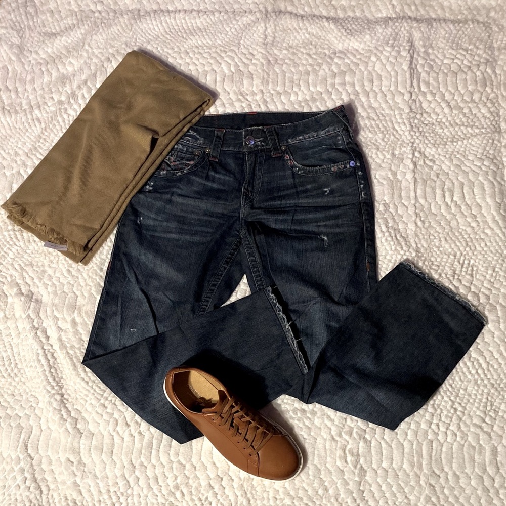 MENS True Religion Straight Distressed